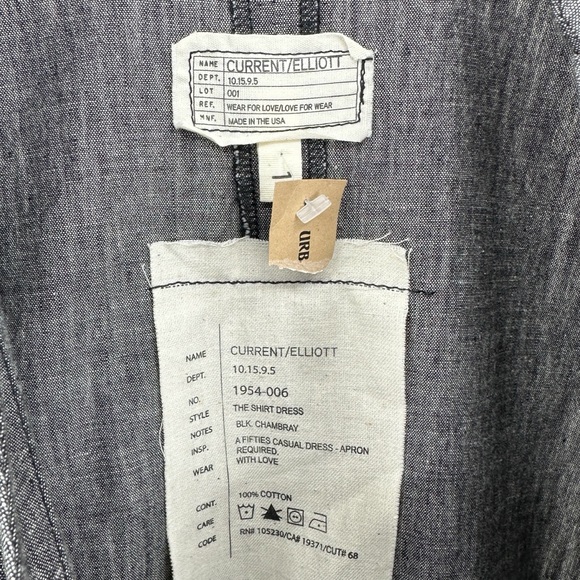 CURRENT ELLIOTT The Shirt Dress Pockets V-Neck Collared - Picture 5 of 5